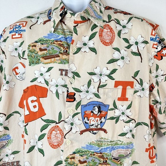 Reyn Spooner Mens University Of Tennessee Hawaiian Shirt XL Smokey Short Sleeve - Picture 2 of 12